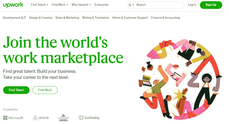 Upwork homepage