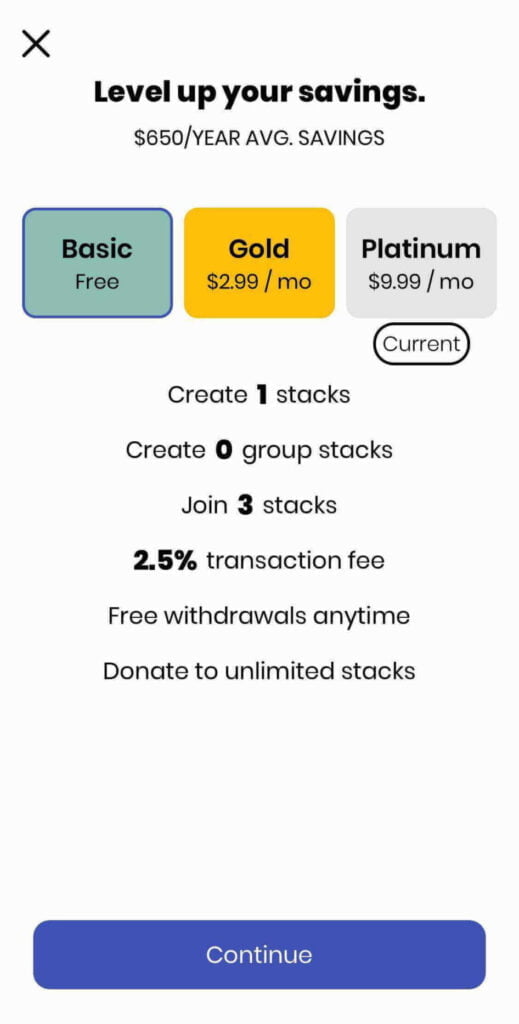 Basic Plan Stacks Save Better App