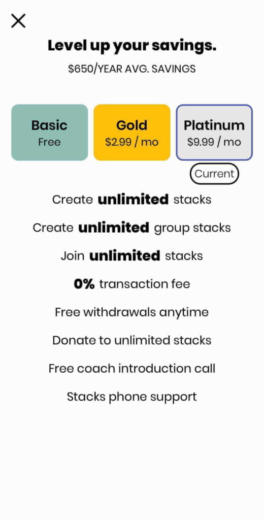 Platinum Plan Stacks Save Better App