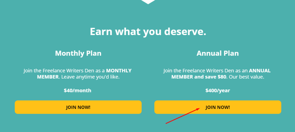 Freelance writers den membership cost