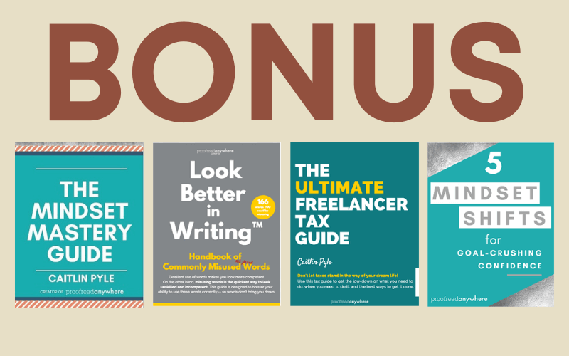 Bonus ebooks proofread anywhere course