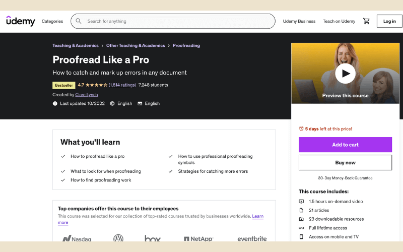 udemy proofread like a pro