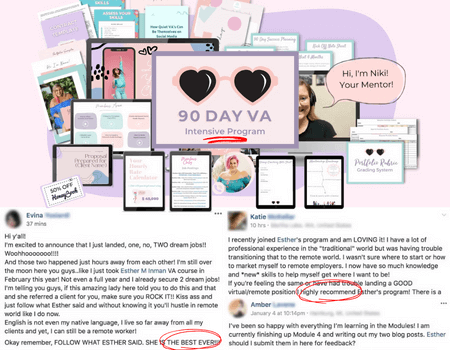 90 Day VA virtual assistant course Sales Block