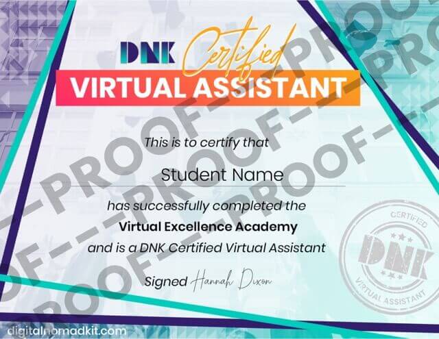 virtual excellence academy certificate