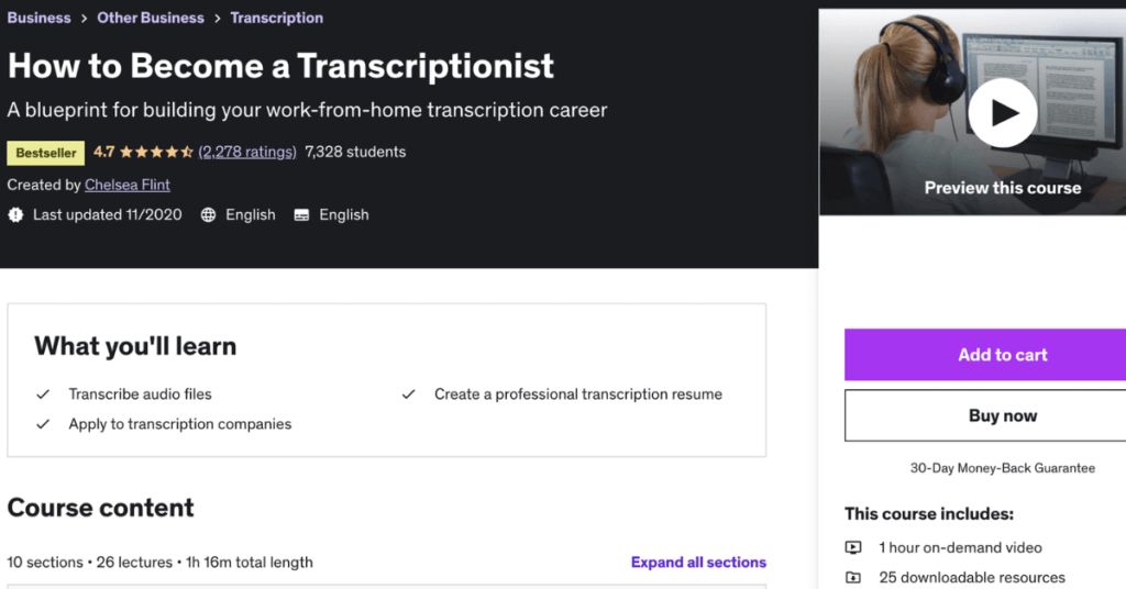 Udemy How to Become a Transcriptionist